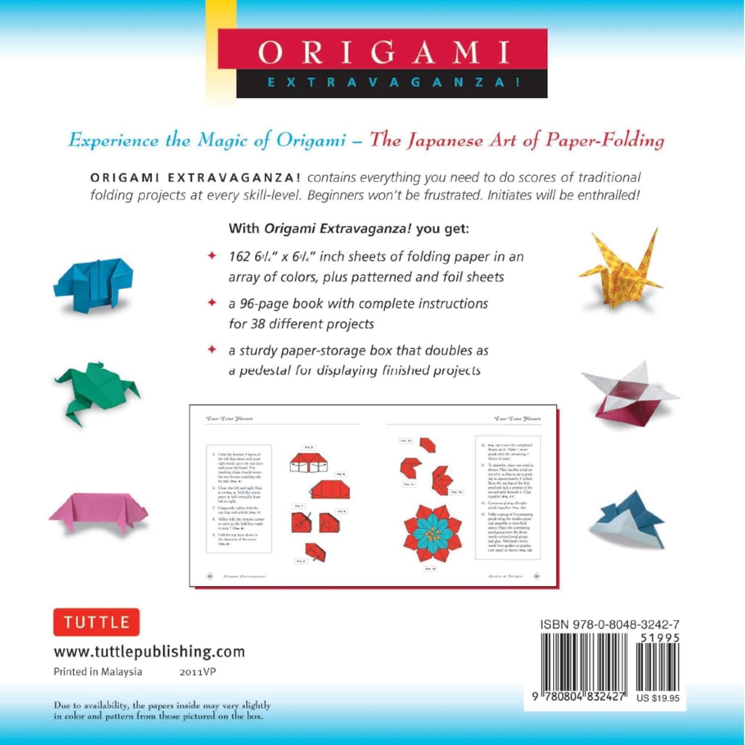 Origami Extravaganza! Folding Paper, a Book, and a Box: Origami Kit Includes Origami Book, 38 Fun Projects and 162 Origami Papers: Great for Both Kids and Adults