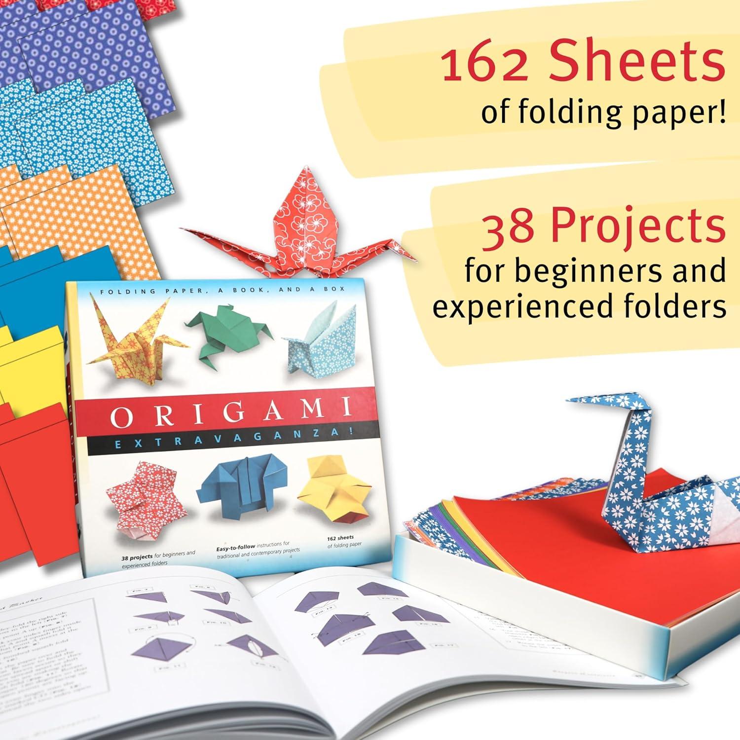 Origami Extravaganza! Folding Paper, a Book, and a Box: Origami Kit Includes Origami Book, 38 Fun Projects and 162 Origami Papers: Great for Both Kids and Adults