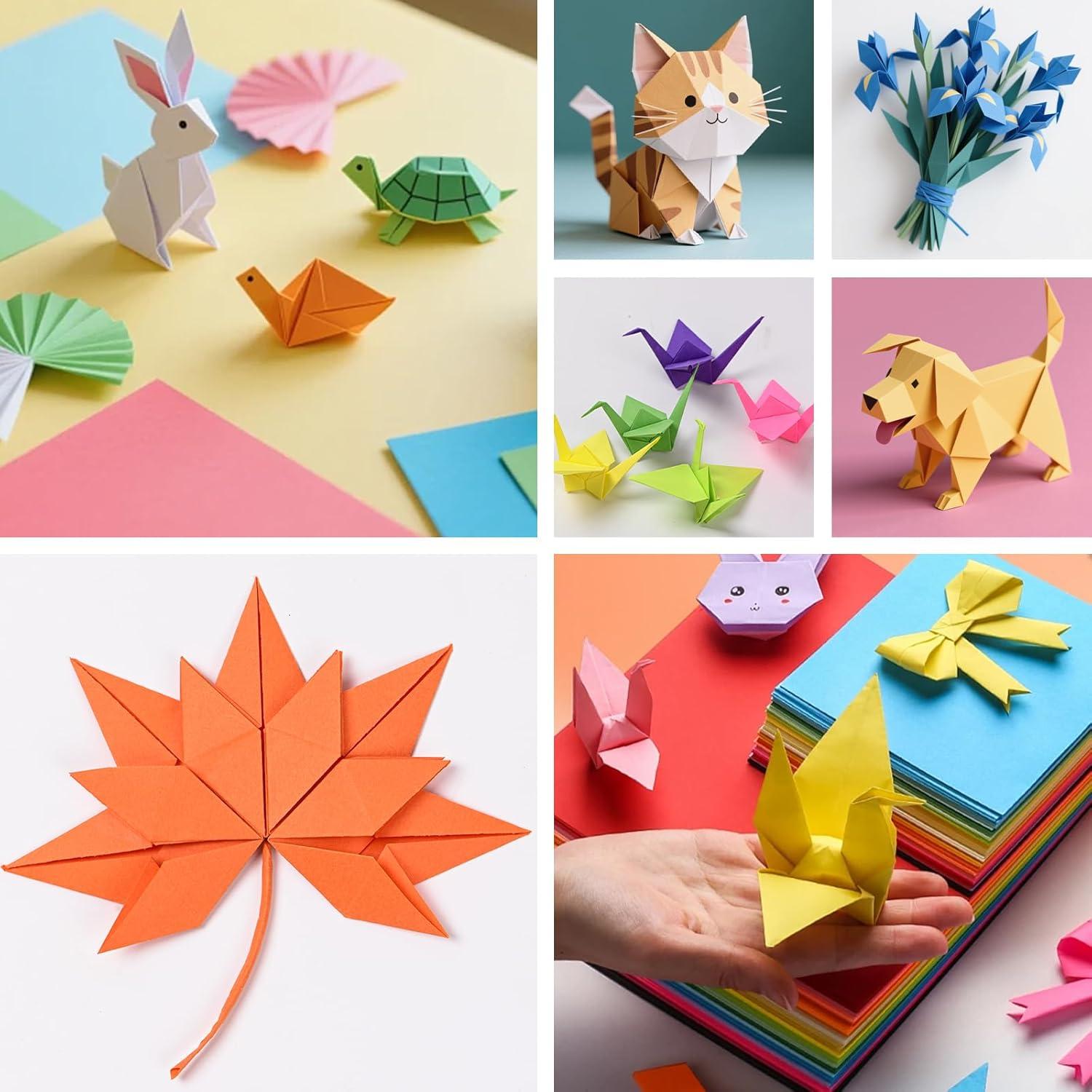 300 Hojas de Papel Origami SiluFlorid 6x6 cm Doble Cara