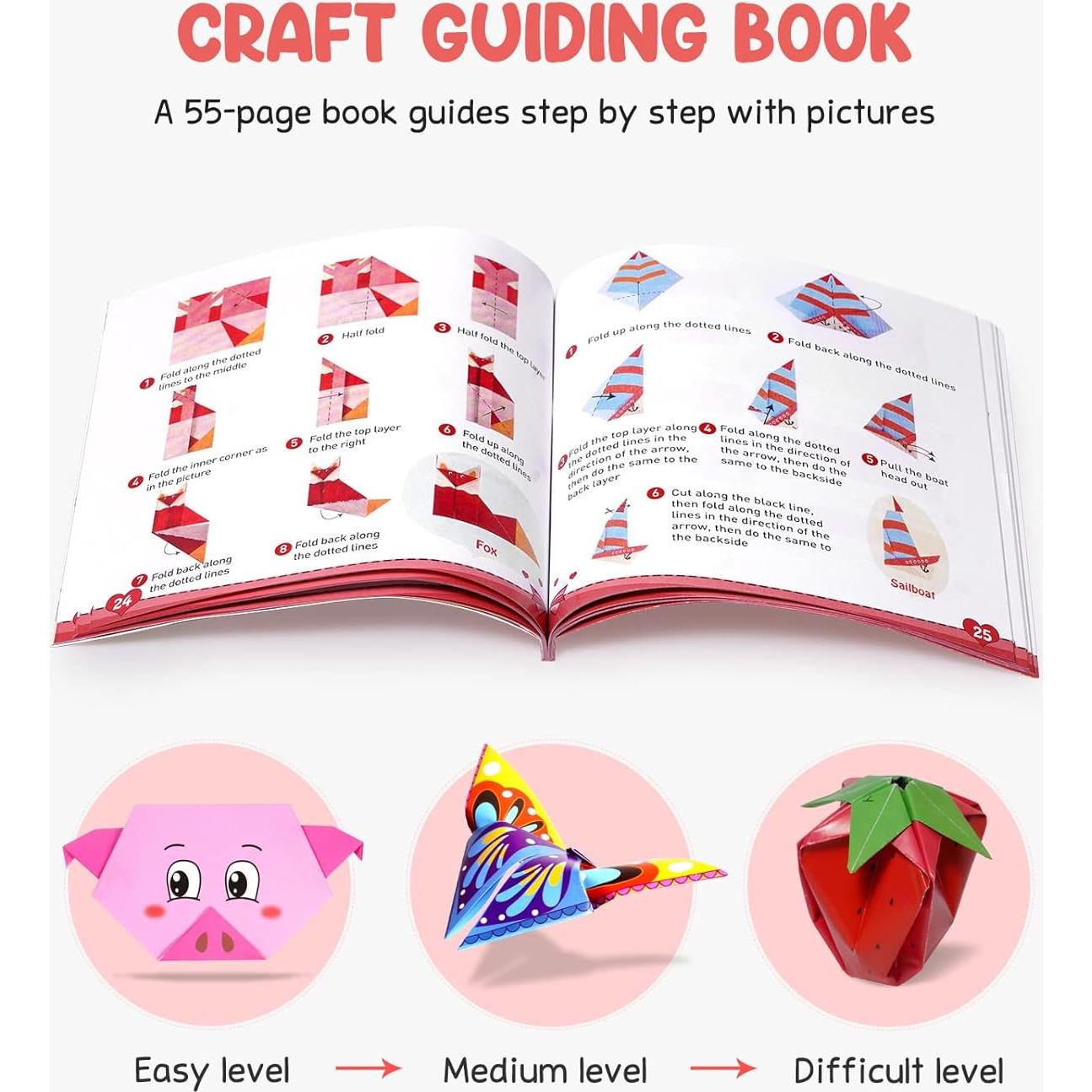 Kit de Origami Colorido Gamenote 120 Hojas 54 Proyectos