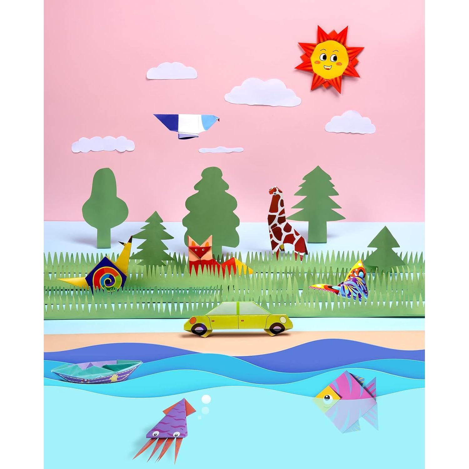 Kit de Origami Colorido Gamenote 120 Hojas 54 Proyectos