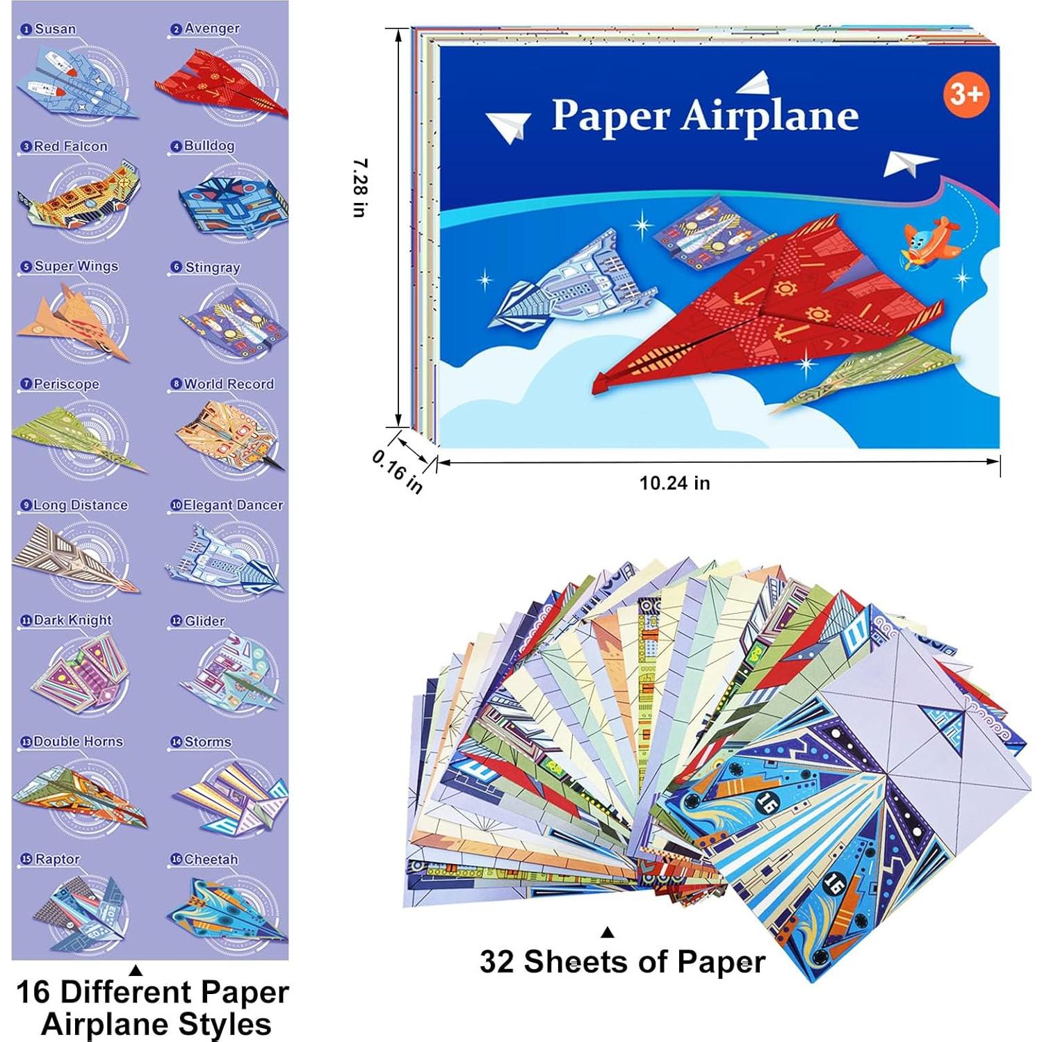 Kit de Aviones de Papel Xuoent P-1 con 16 Diseños Clásicos
