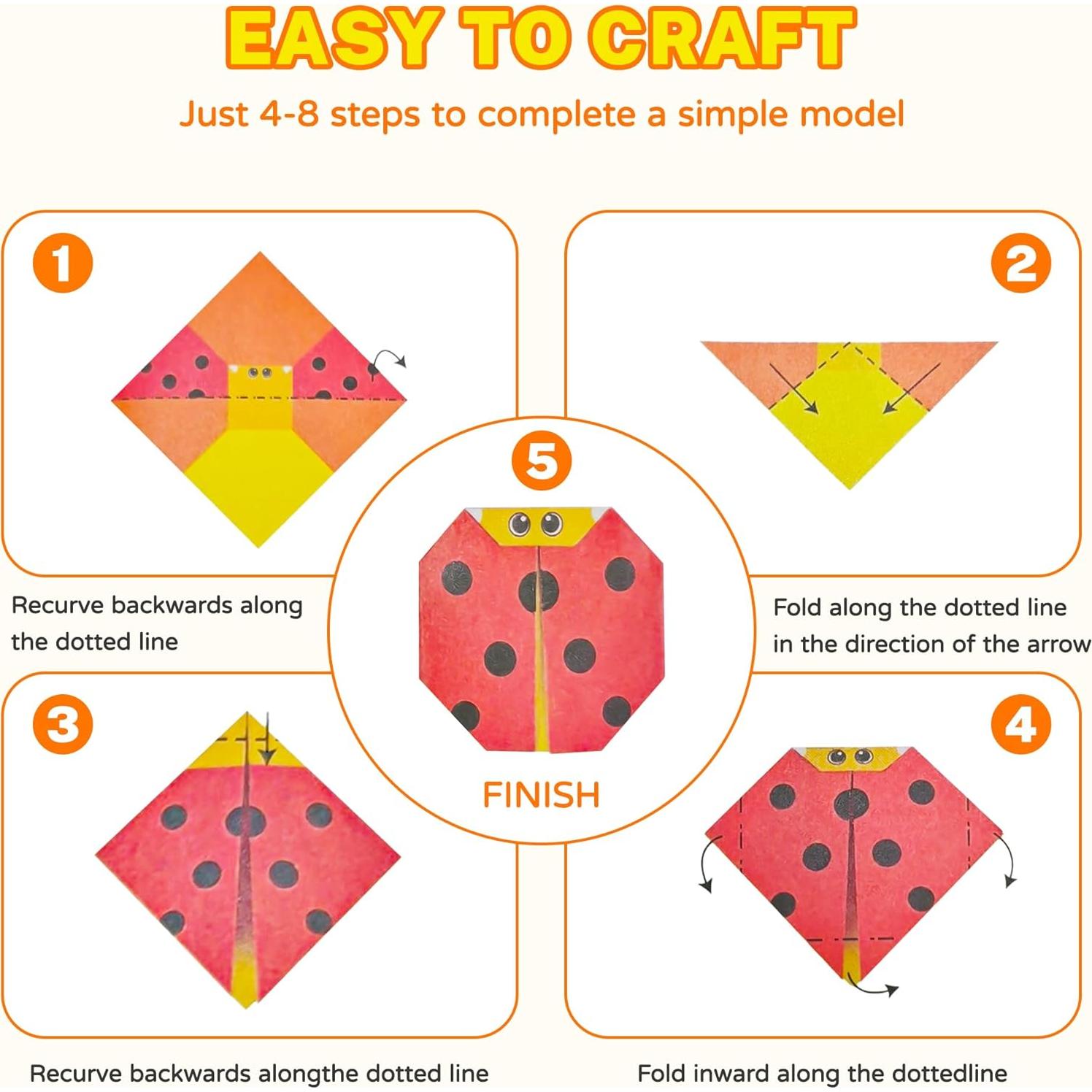 Kit de Origami SPEETH 204 Hojas Coloridas con Guía
