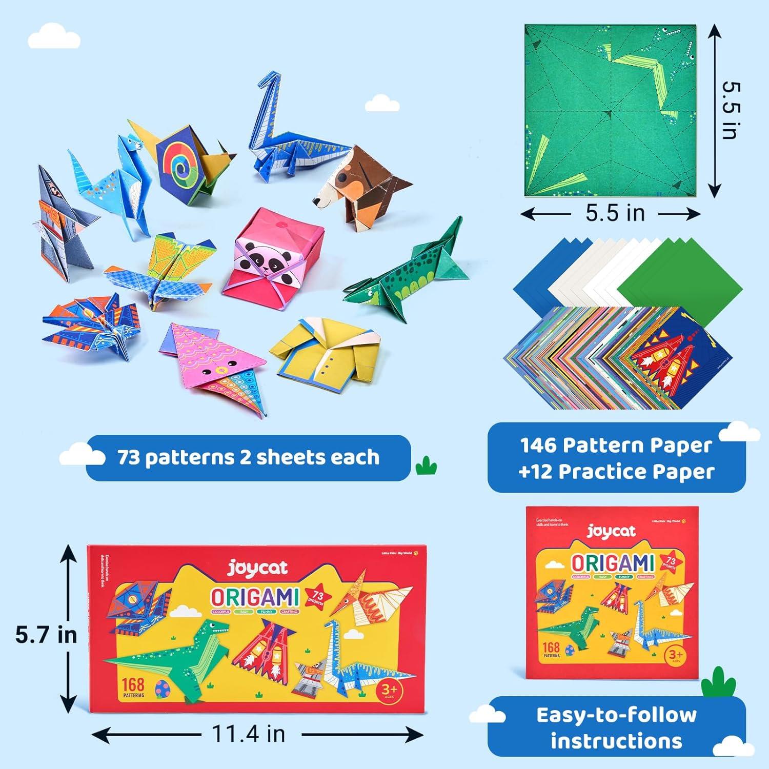 Kit de Origami JoyCat para Niños - 180 Hojas 14x14 cm