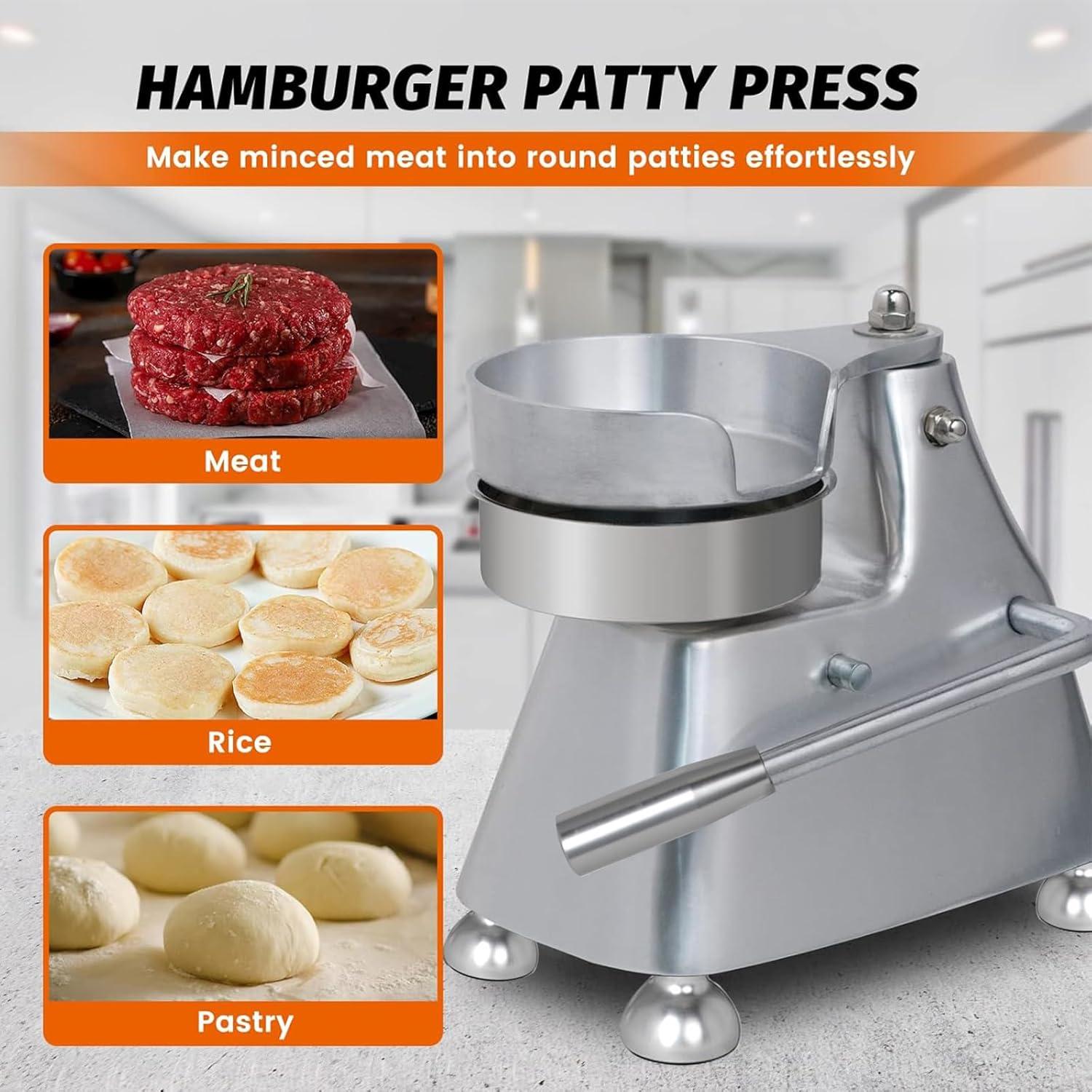 Prensa de Hamburguesas Hakka SL-035 Acero Inoxidable 3 en 1
