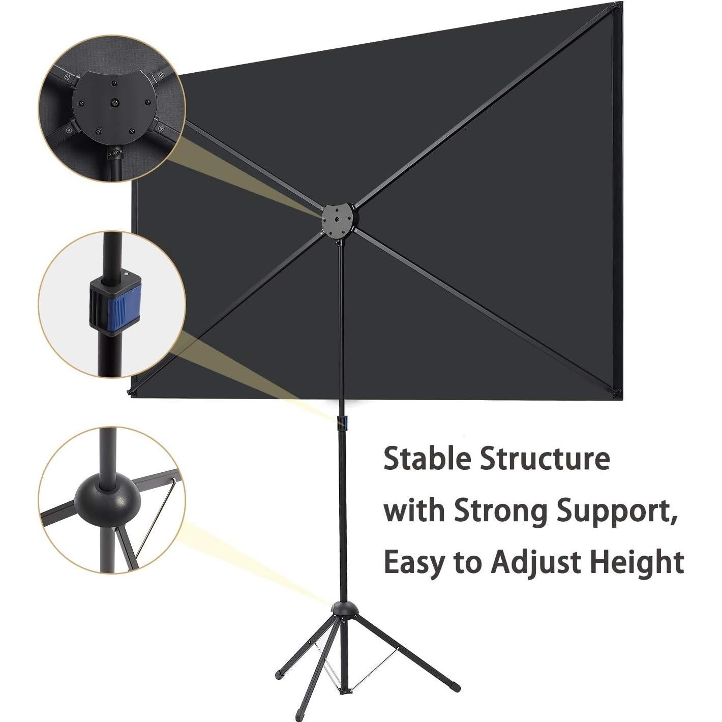 Pantalla de Proyector Portátil 80" Excelimage 16:9 Fibra de Vidrio