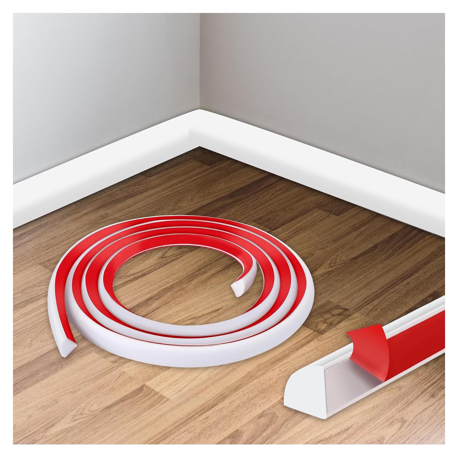 Moldura de Cuarto Redondo Autoadhesiva Soengsau 99 cm Goma Blanca