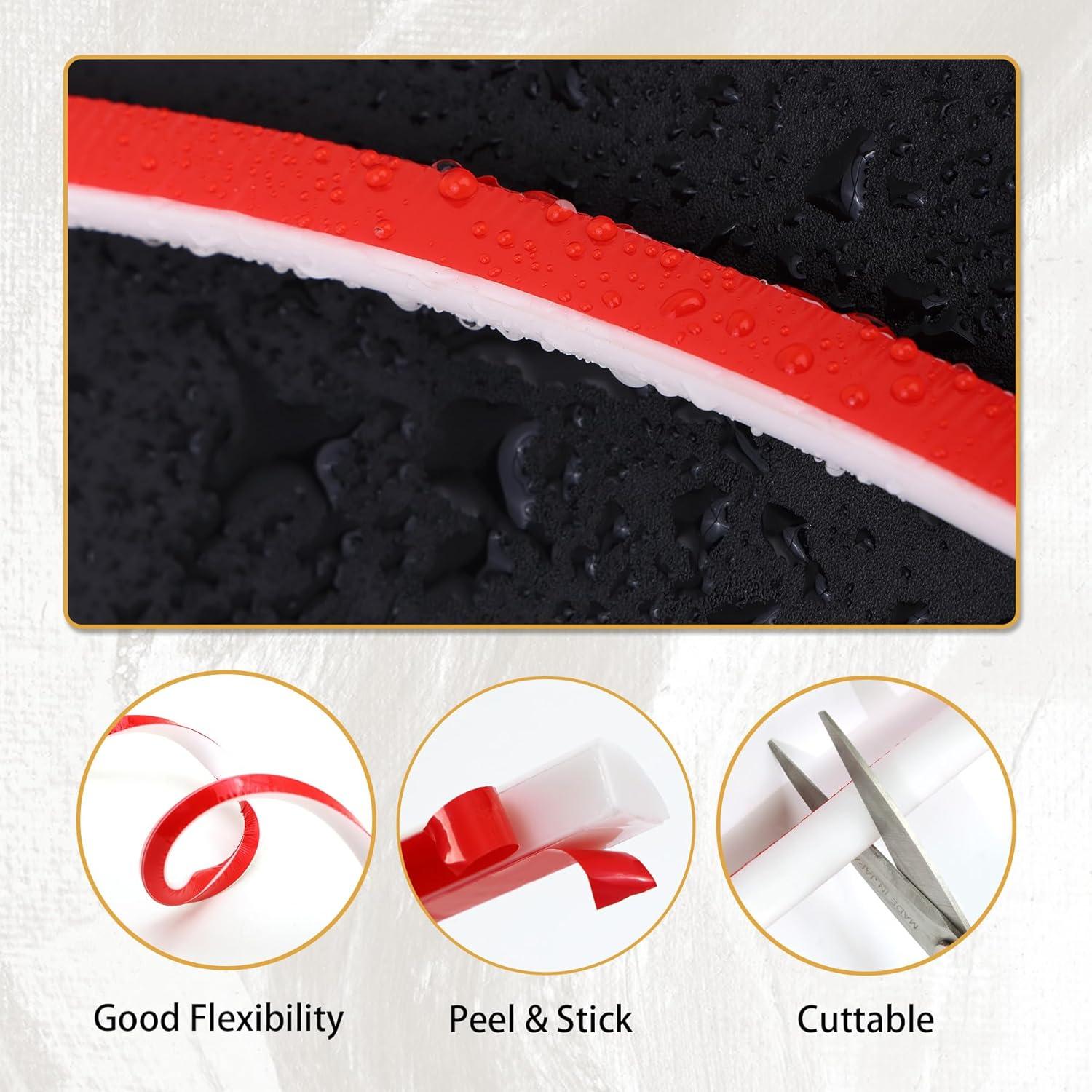 Moldura de Cuarto Redondo Autoadhesiva Soengsau 99 cm Goma Blanca