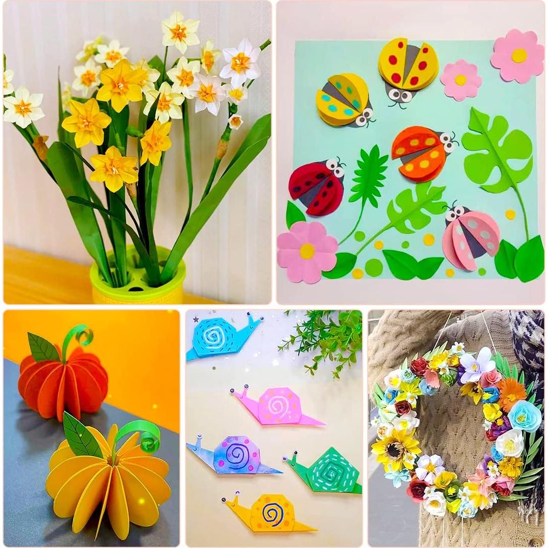 Papel de Origami IOOLEEM 200 Hojas 20 Colores 15x15 cm