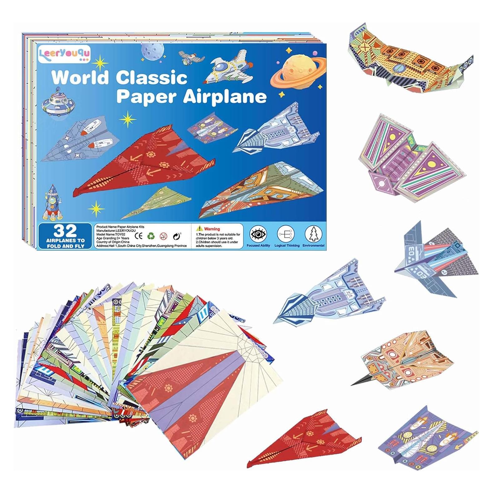 Kit de Aviones de Papel LEERYOUQU - 16 Diseños Clásicos
