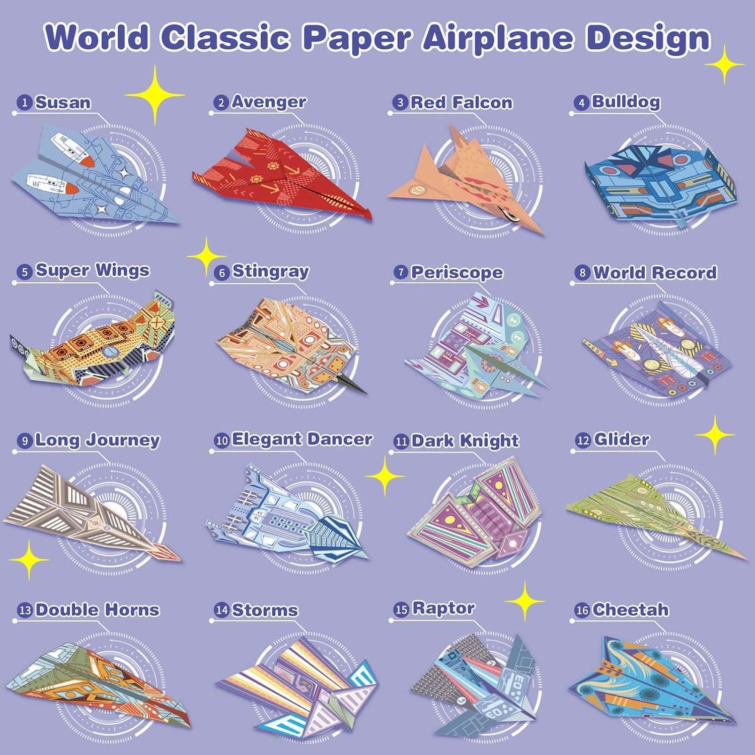 Kit de Aviones de Papel LEERYOUQU - 16 Diseños Clásicos