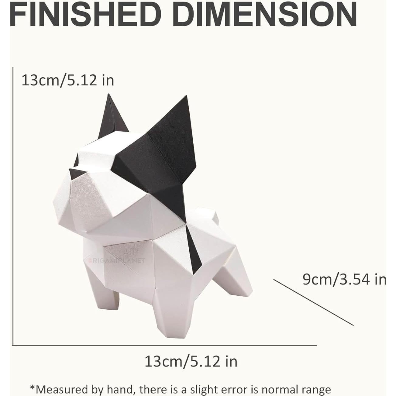 Kit de Manualidades Origami 3D Bulldog ORIGAMIPLANET - Papel Pre-Cortado