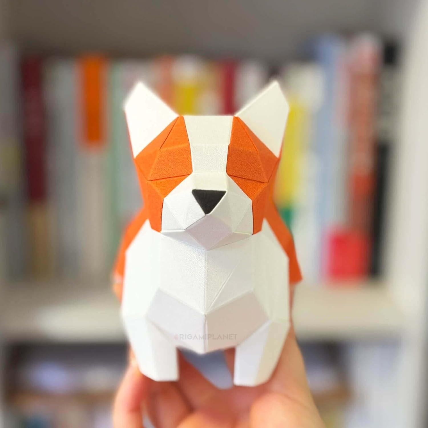 Kit de Manualidades Origami 3D Corgi ORIGAMIPLANET - Papel Pre-Cortado
