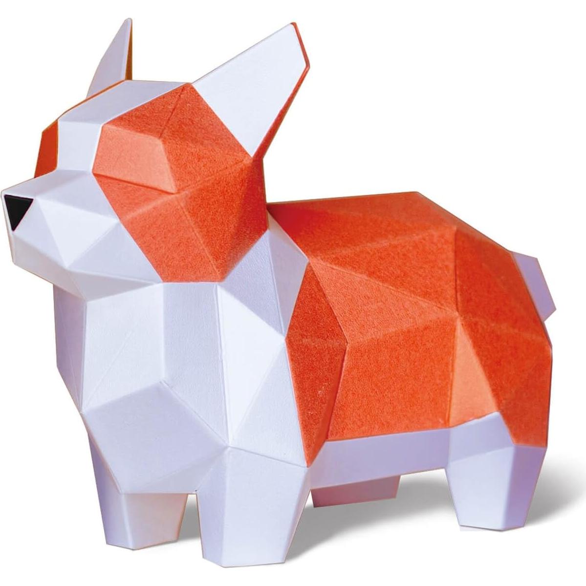 Kit de Manualidades Origami 3D Corgi ORIGAMIPLANET - Papel Pre-Cortado