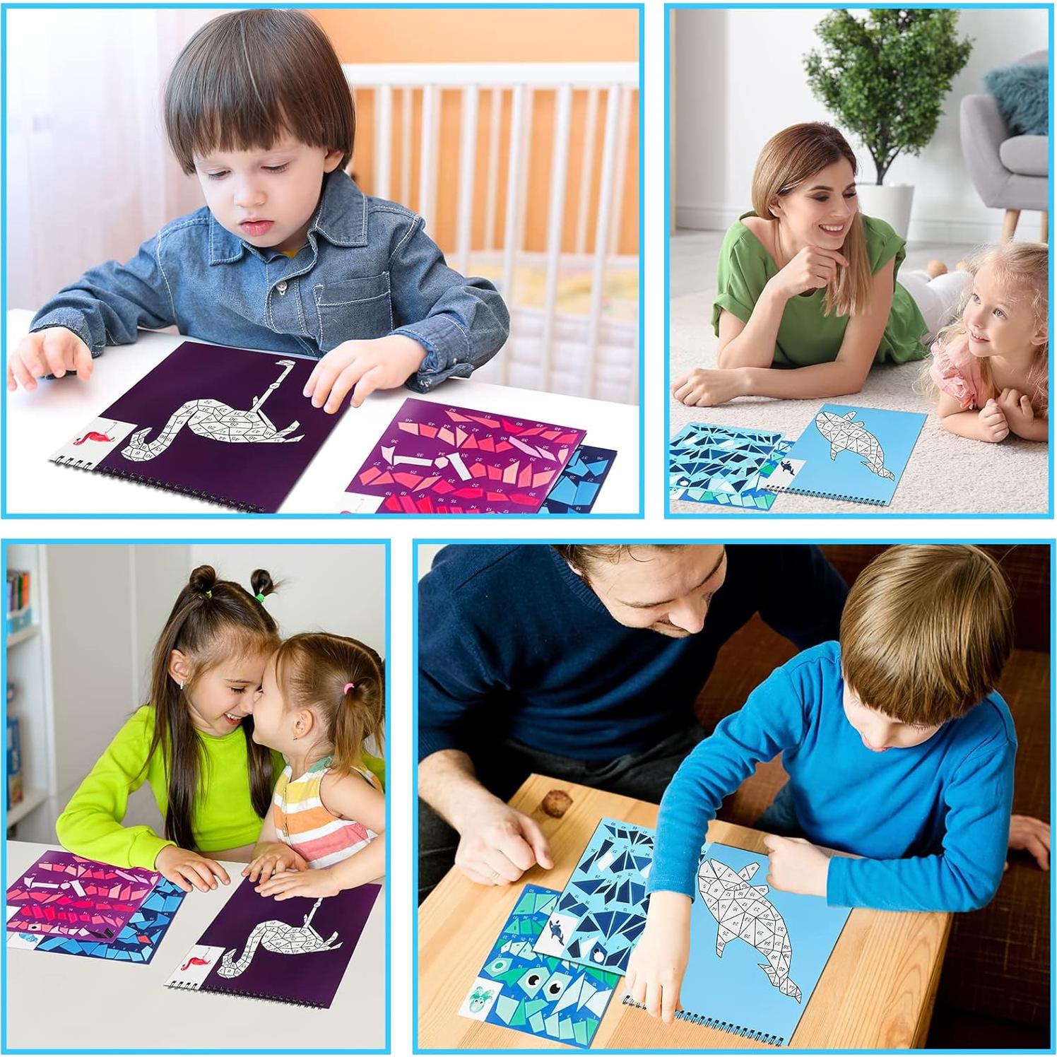 2 Libros de Stickers para Niños TPQKA Océano y Animales