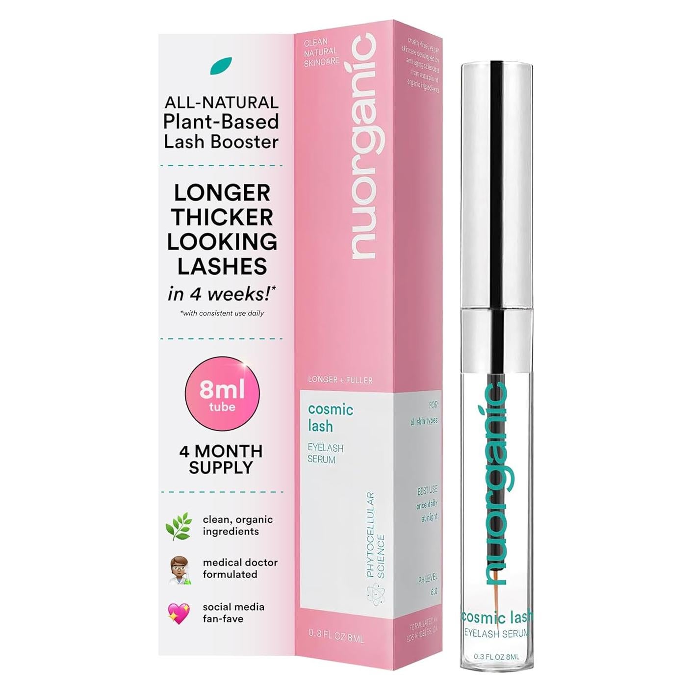 Suero para Pestañas NuOrganic 8ml | Crecimiento Natural Sin Prostaglandinas