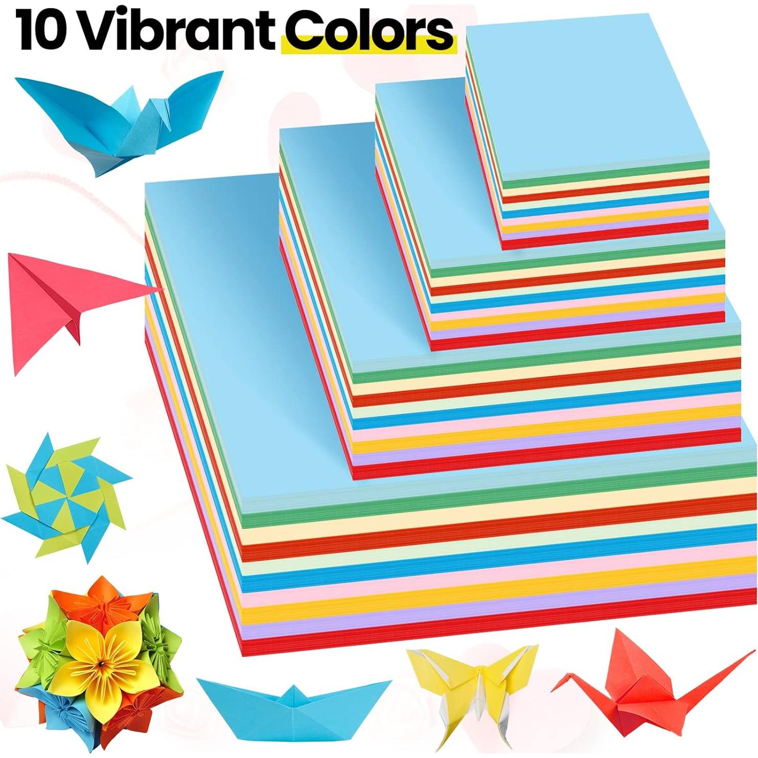 Papel Origami Sinmoe 2300 Hojas 4 Tamaños Colores Vivos