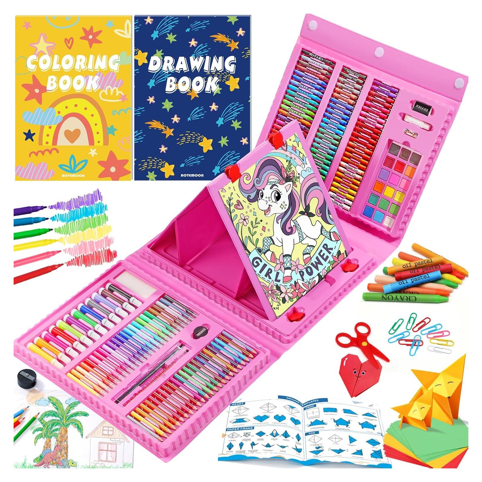 Kit de Arte Todo en Uno AOTEMOON para Niños Rosa 243 Piezas