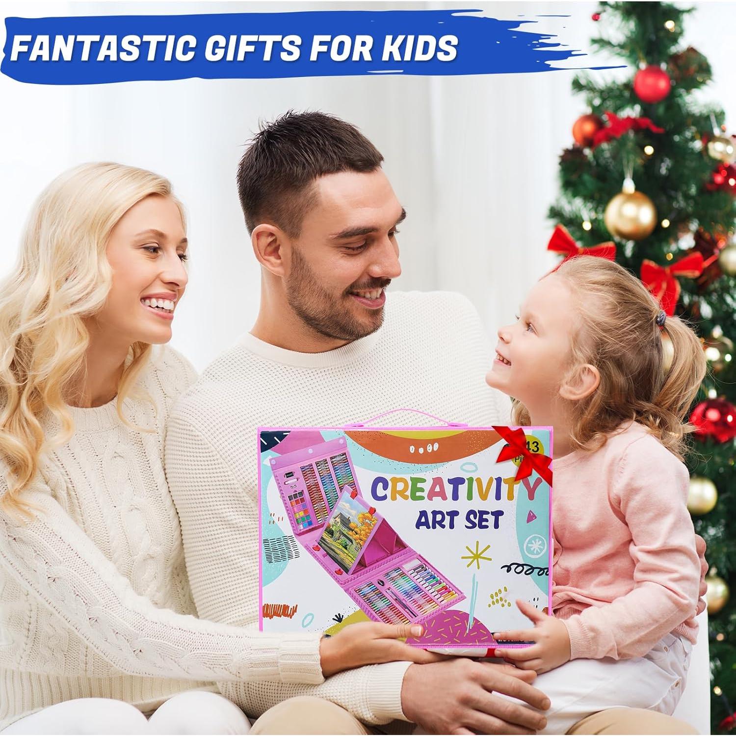 Kit de Arte Todo en Uno AOTEMOON para Niños Rosa 243 Piezas