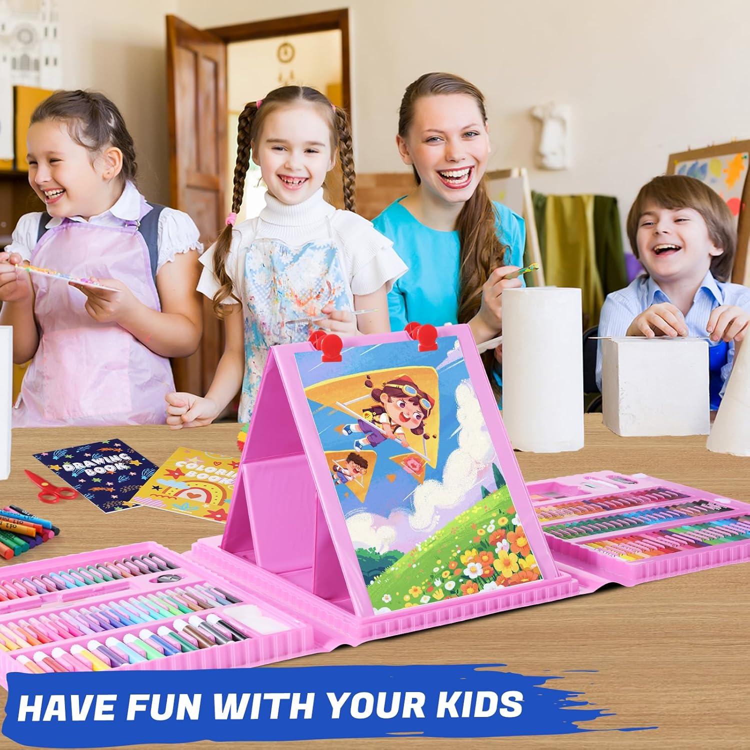 Kit de Arte Todo en Uno AOTEMOON para Niños Rosa 243 Piezas