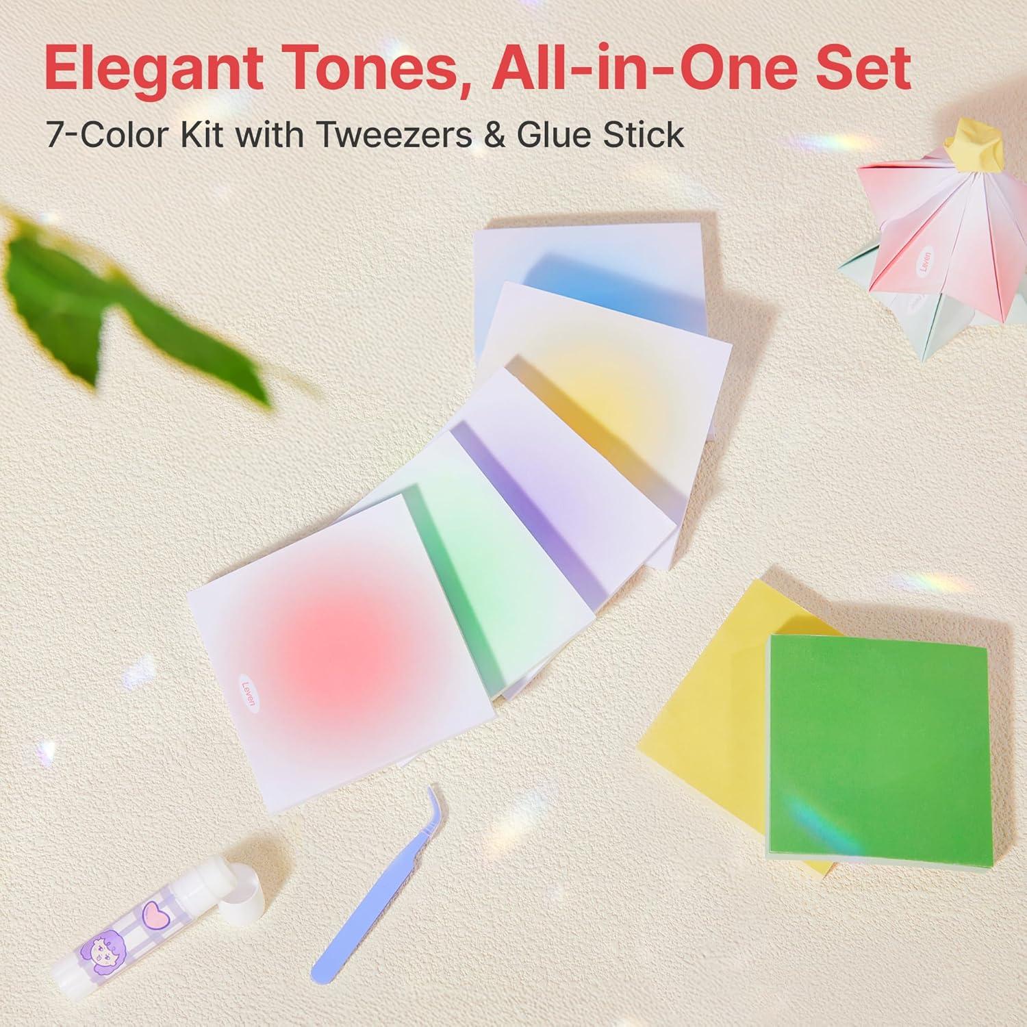 Papel Origami Leven 600 Hojas Colores Degradé 8x8 cm