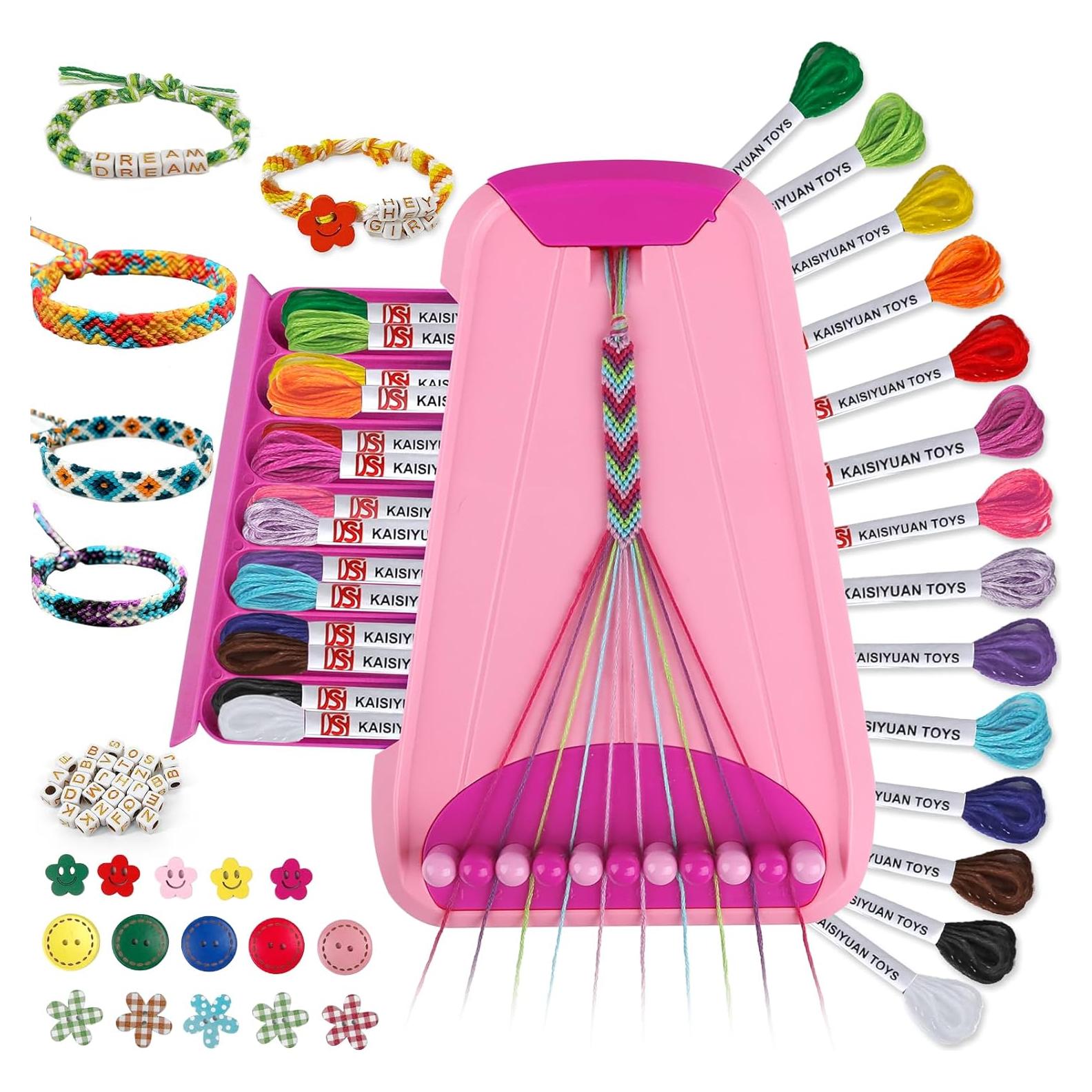 Kit de Fabricación de Pulseras de Amistad Maynacs Rosa 28 Hilos