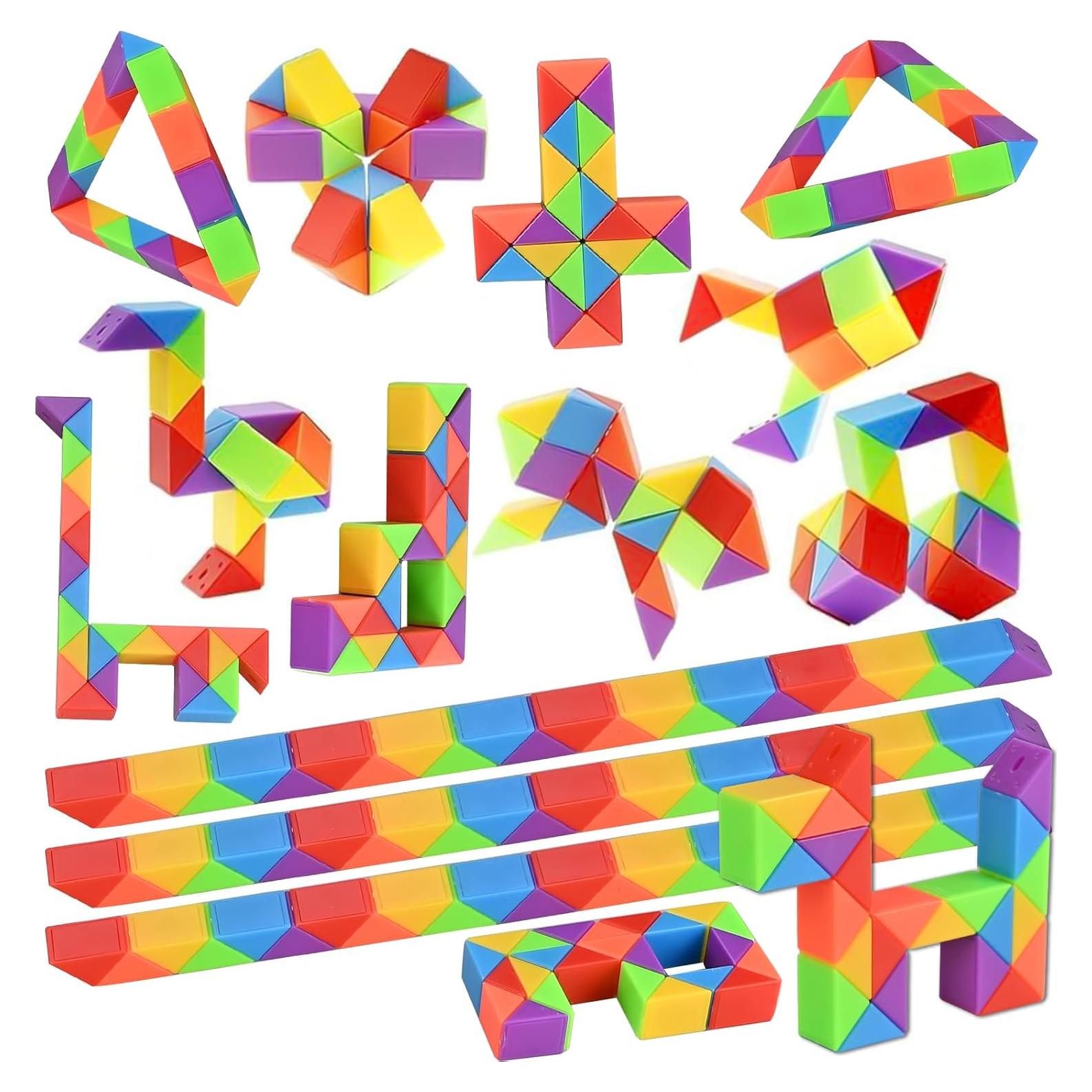 GOLDGE Paquete de 24 Mini Cubos Rompecabezas Antiestrés 3D