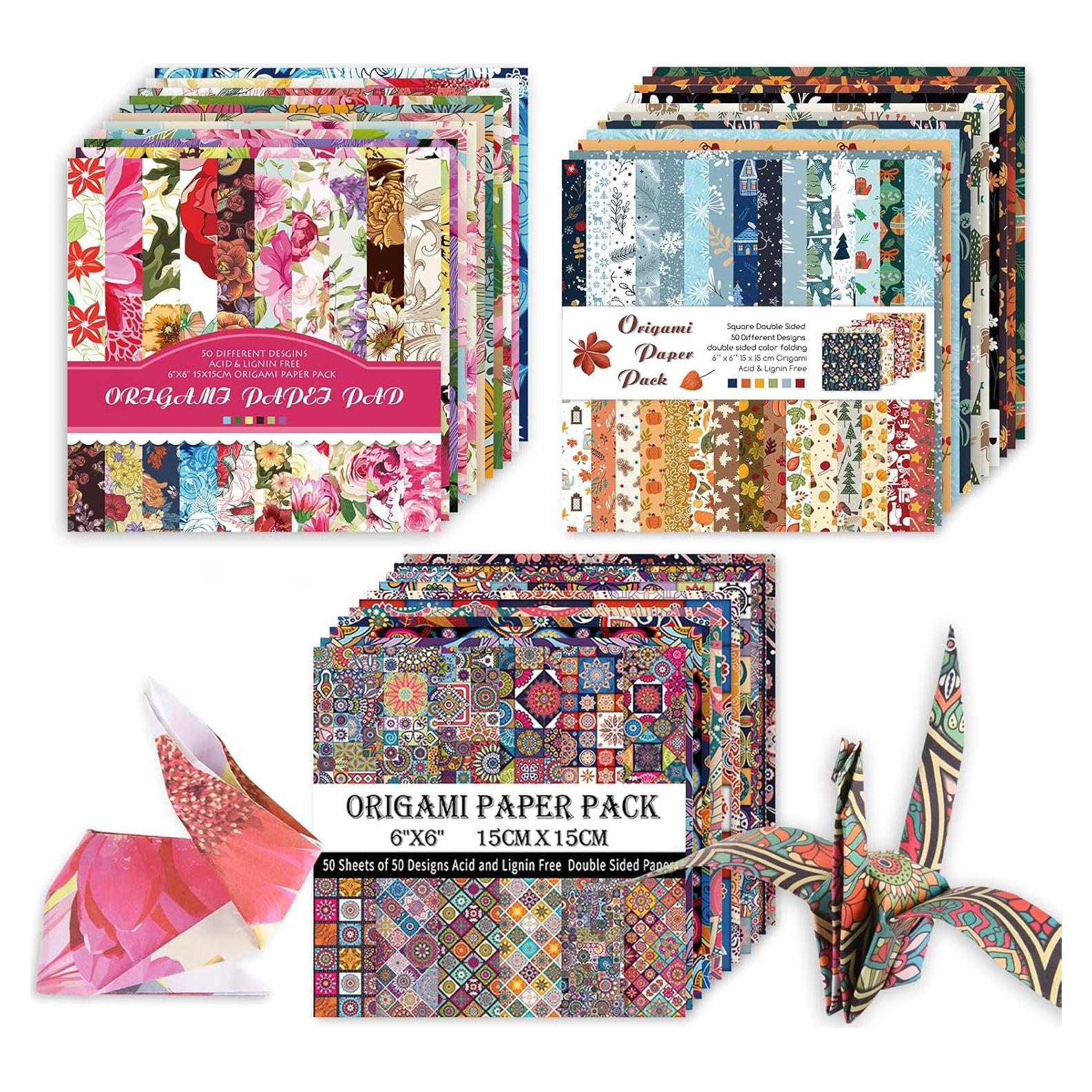 Kit de Papel Origami 15x15 cm 150 Hojas Doble Cara Chiyo