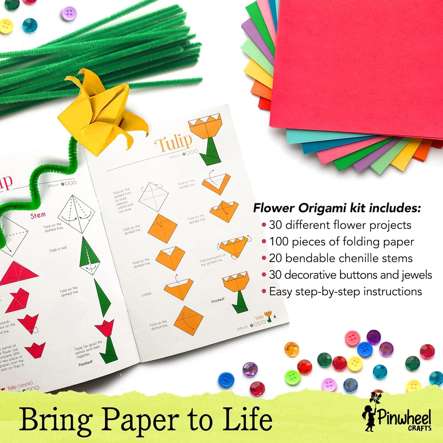 Kit de Manualidades DIY Pinwheel Crafts: Origami y Pulseras