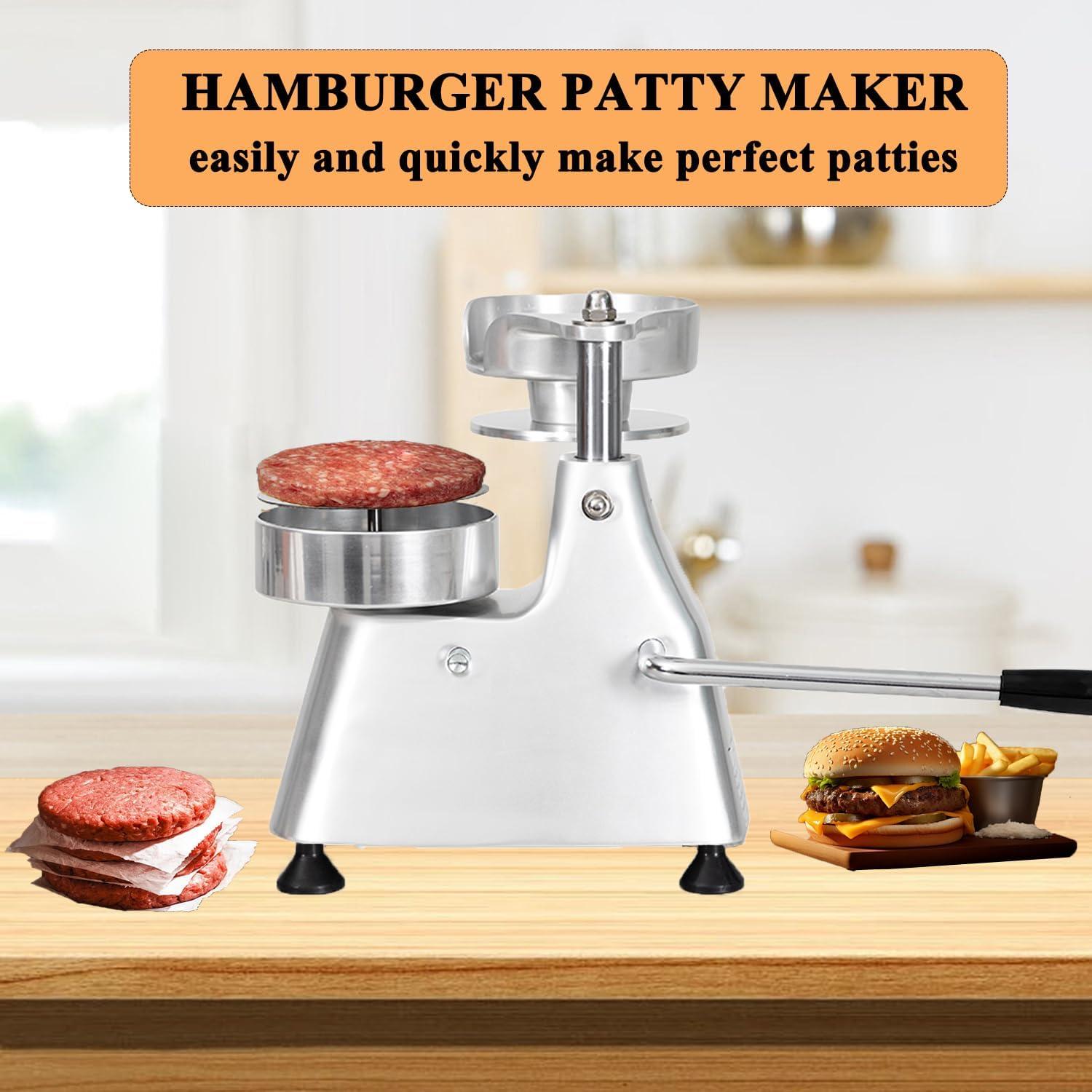 Prensa de Hamburguesas Comercial CTJ 3-en-1 Acero Inoxidable 4-6"