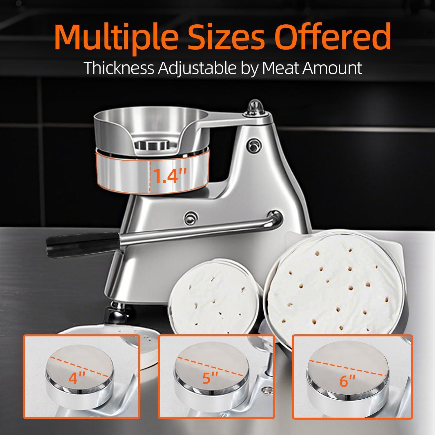 Prensa de Hamburguesas JOHAKYU 3 en 1 Acero Inoxidable 10-15 cm