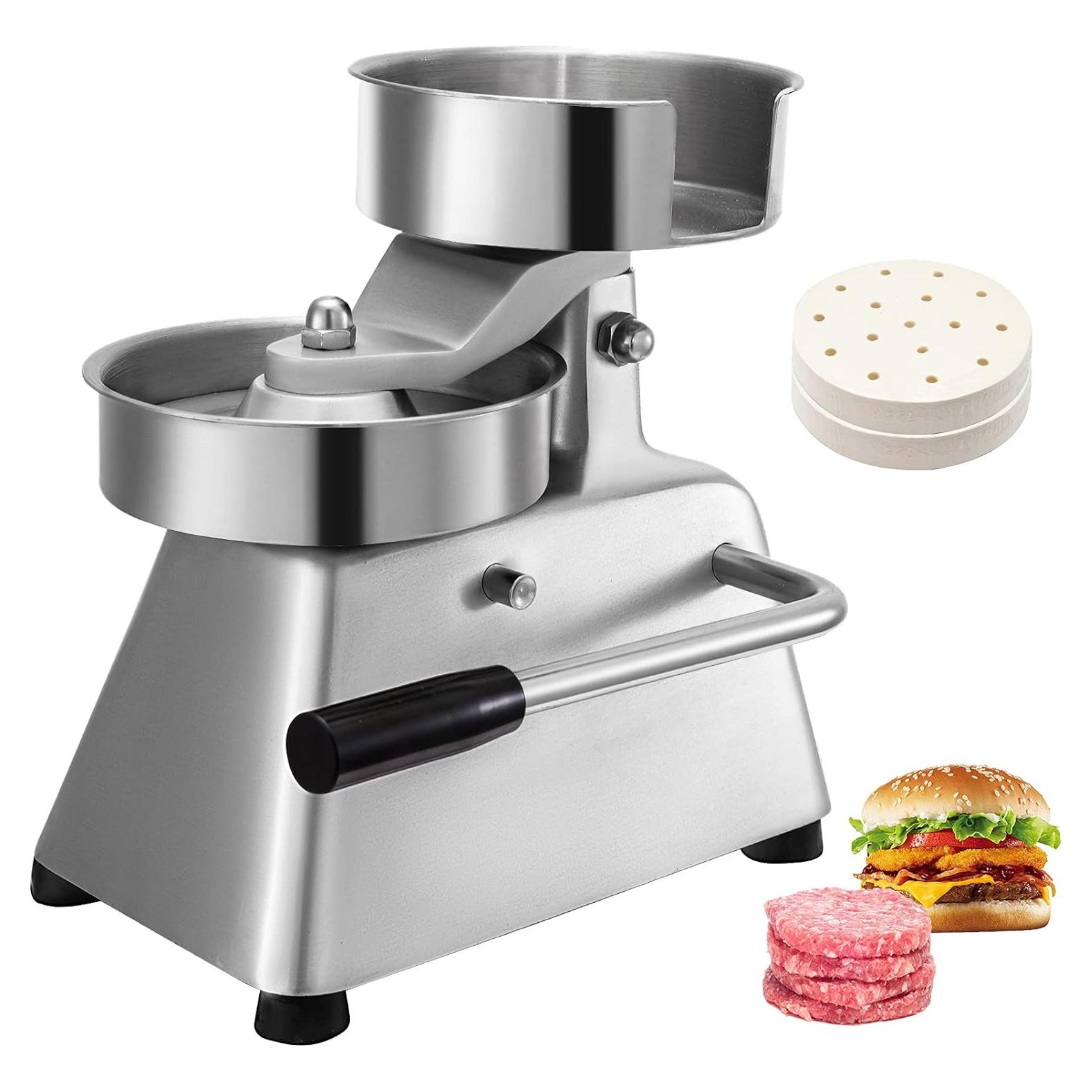 Prensa de Hamburguesas Comercial VBENLEM 100mm Acero Inoxidable