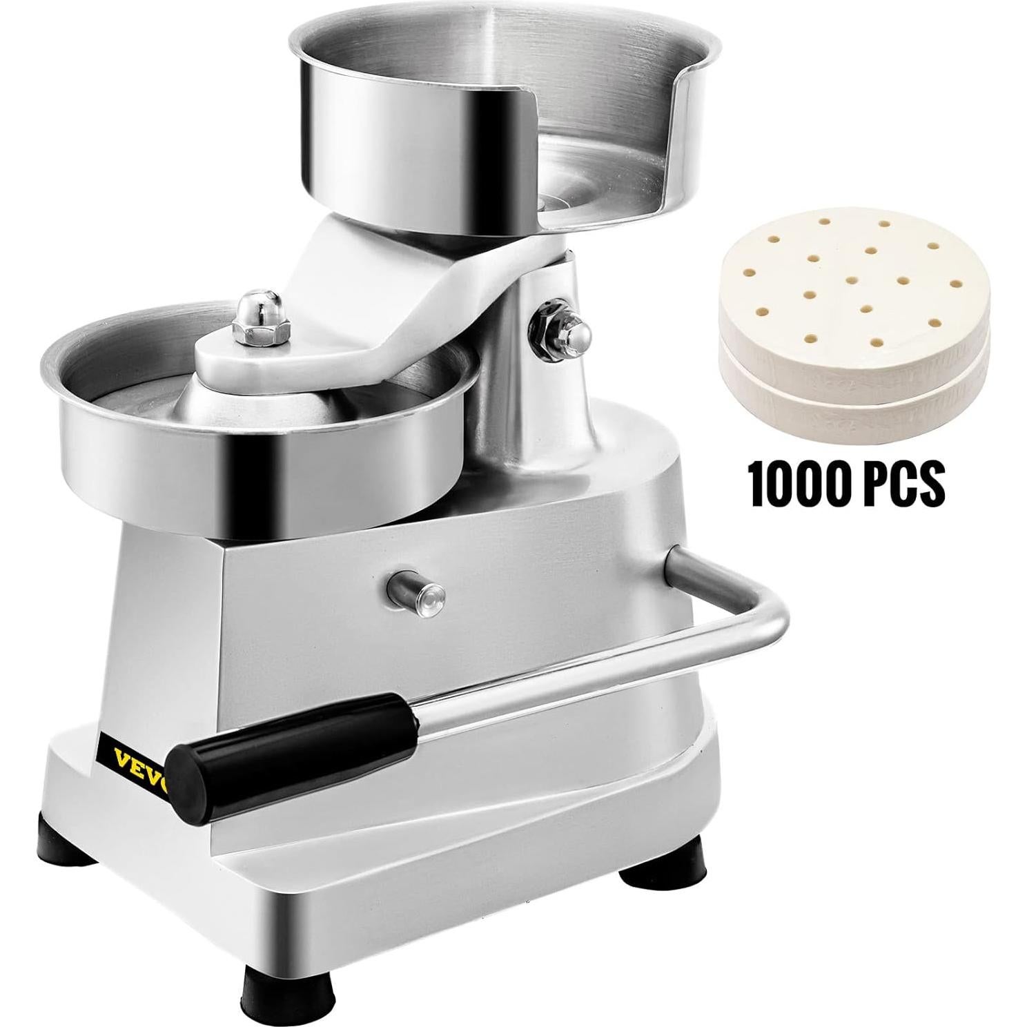 Prensa de Hamburguesas Comercial VBENLEM 100mm Acero Inoxidable