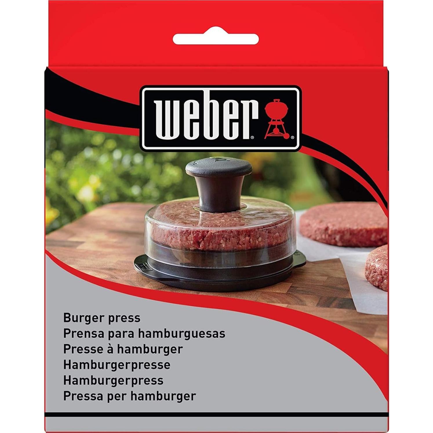 Prensa de Hamburguesas Weber 6483, Negra, 113g y 226g