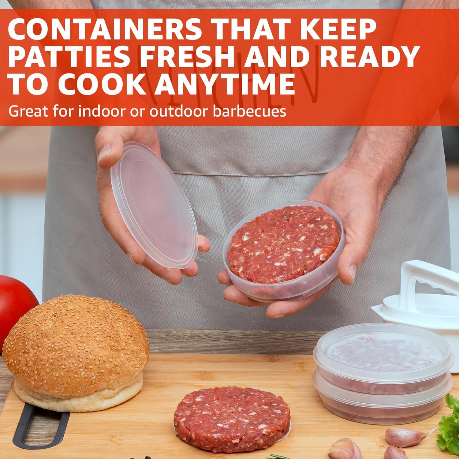 Prensa de Hamburguesas Mission Gallery - 6 Contenedores BPA Free