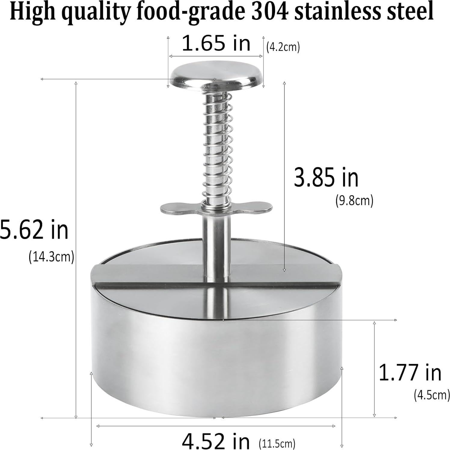 Prensa de Hamburguesas KAYCROWN Acero Inoxidable Ajustable 14.3cm