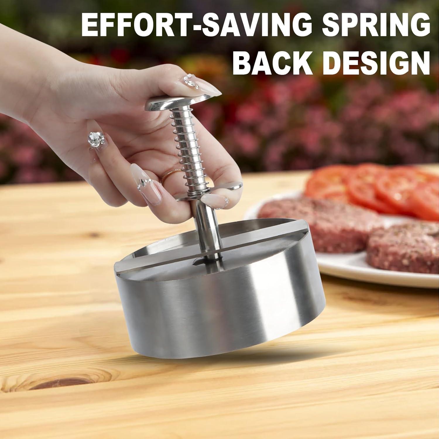 Prensa de Hamburguesas KAYCROWN Acero Inoxidable Ajustable 14.3cm