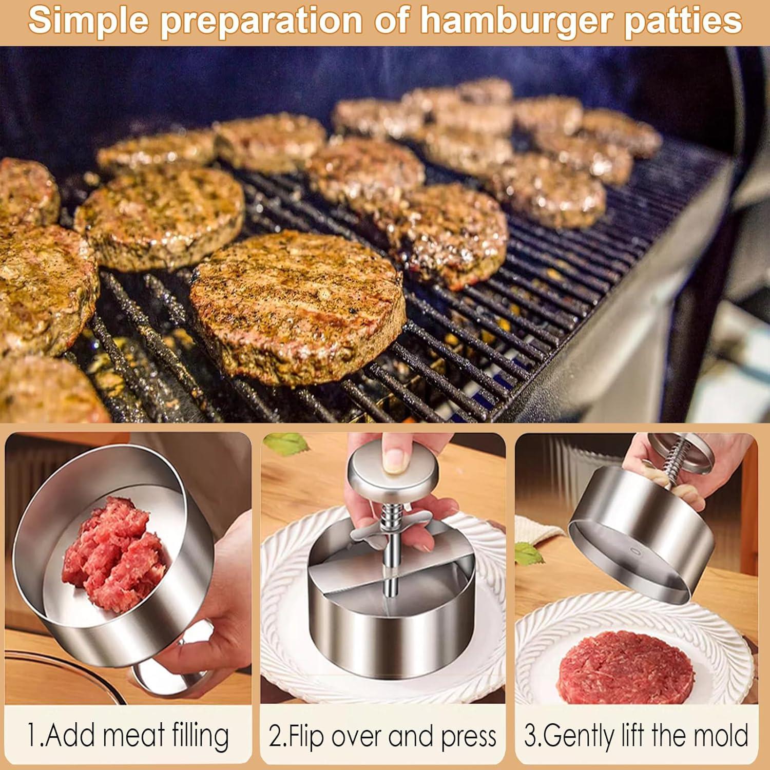 Prensa de Hamburguesas KAYCROWN Acero Inoxidable Ajustable 14.3cm