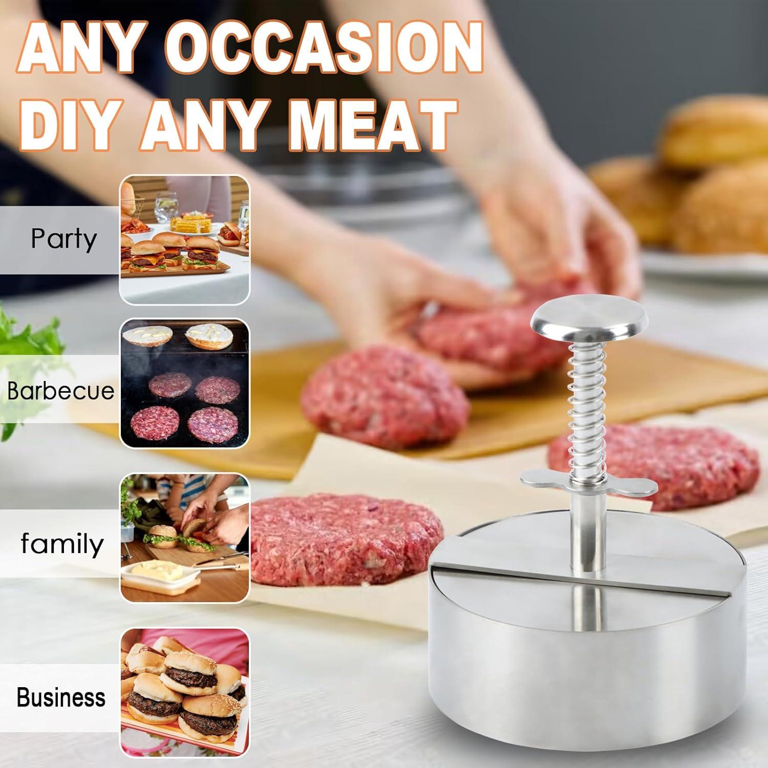 Prensa de Hamburguesas KAYCROWN Acero Inoxidable Ajustable 14.3cm