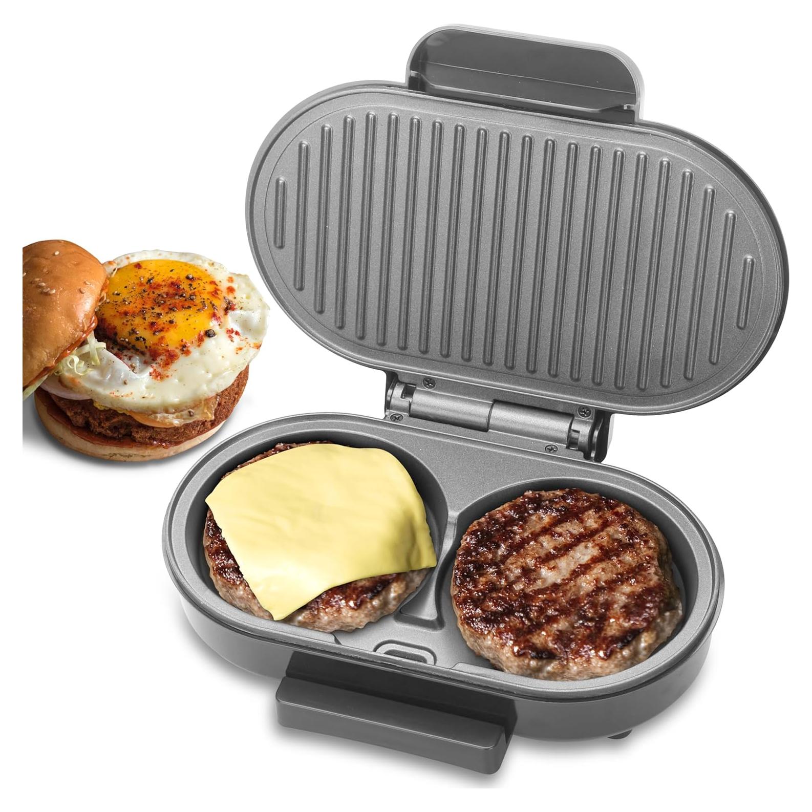 Hacedor de Grill Mini Doble FineMade 750W Acero Inoxidable