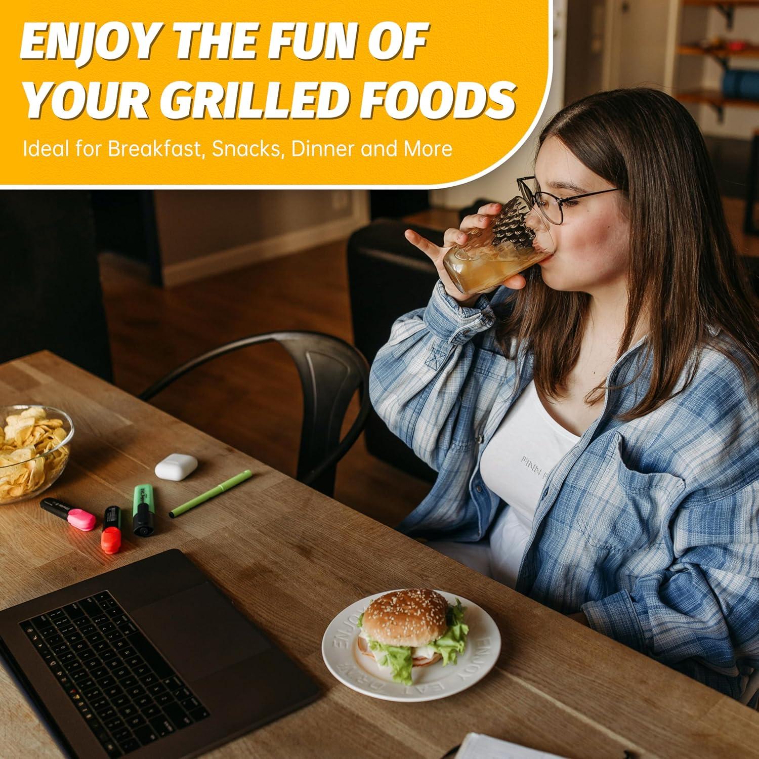 Hacedor de Grill Mini Doble FineMade 750W Acero Inoxidable