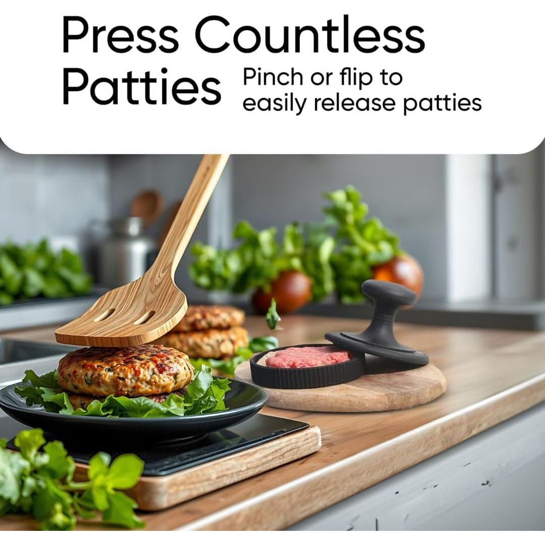 Prensa de Hamburguesas Silicona BRAVADIN 380g con 100 Papeles