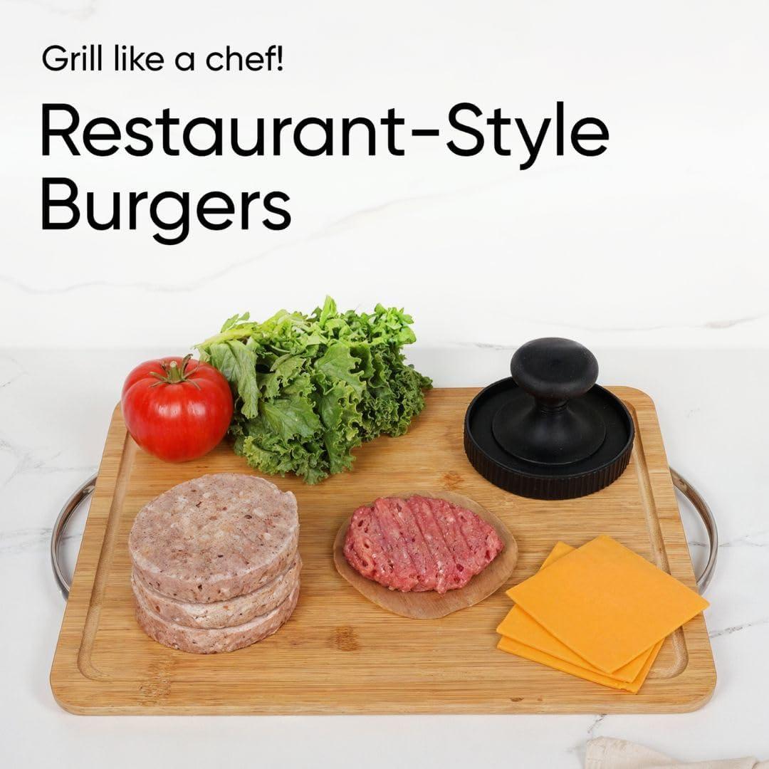 Prensa de Hamburguesas Silicona BRAVADIN 380g con 100 Papeles