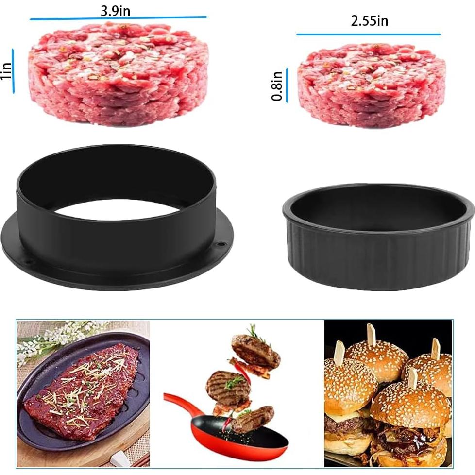 Prensa de Hamburguesas 3 en 1 KWBLWF Antiadherente con 100 Papeles