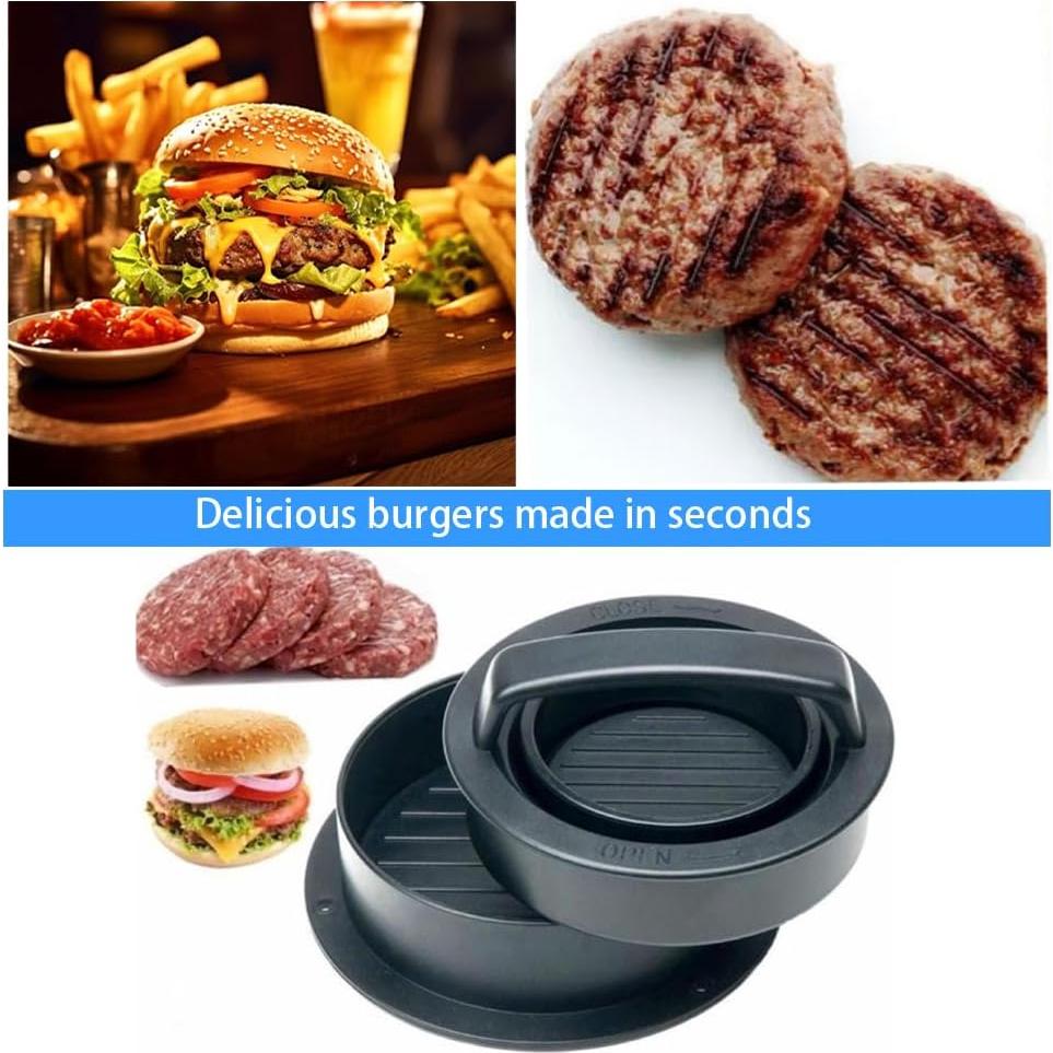 Prensa de Hamburguesas 3 en 1 KWBLWF Antiadherente con 100 Papeles