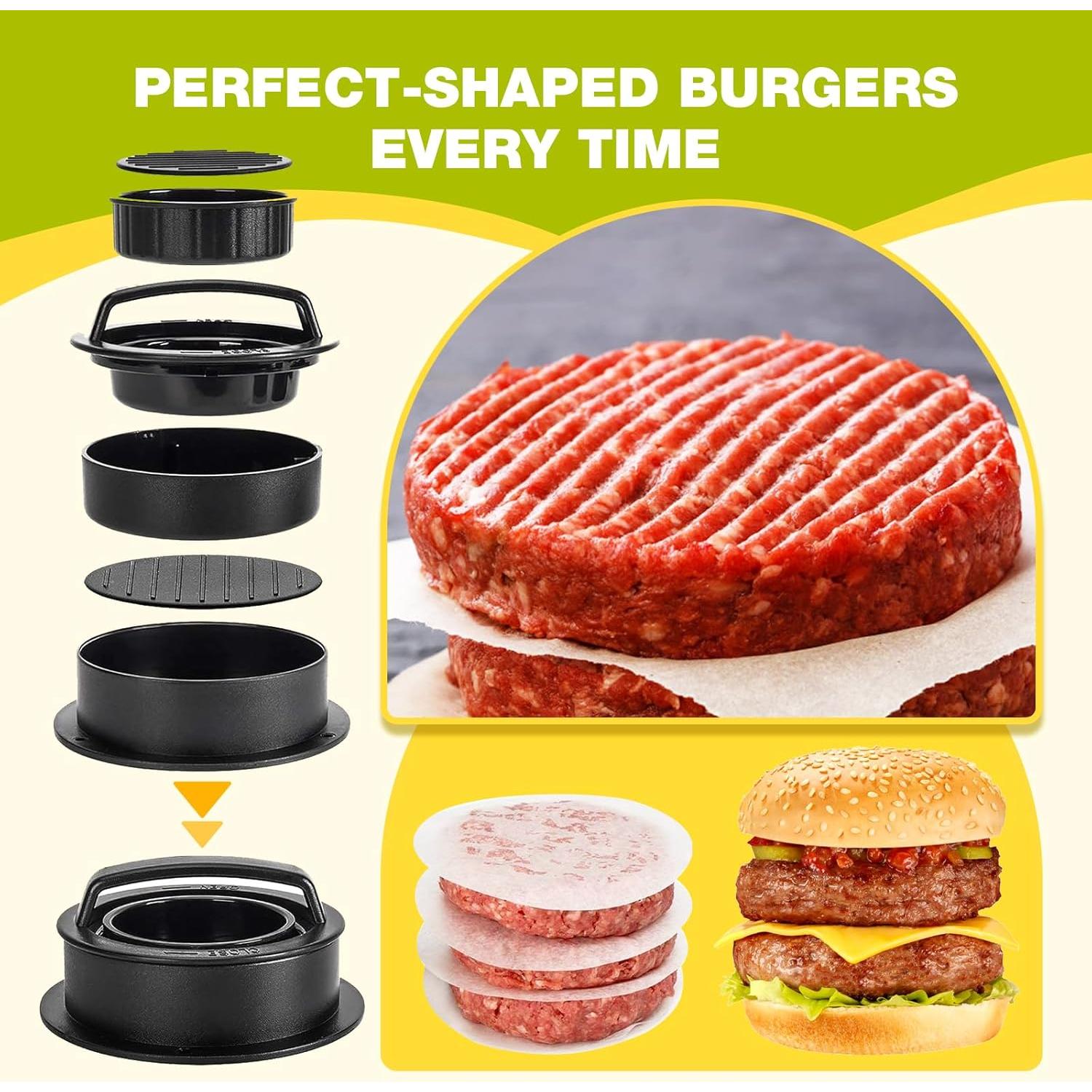 Kit de Prensa para Hamburguesas Fervidus 3 Piezas Hierro Fundido