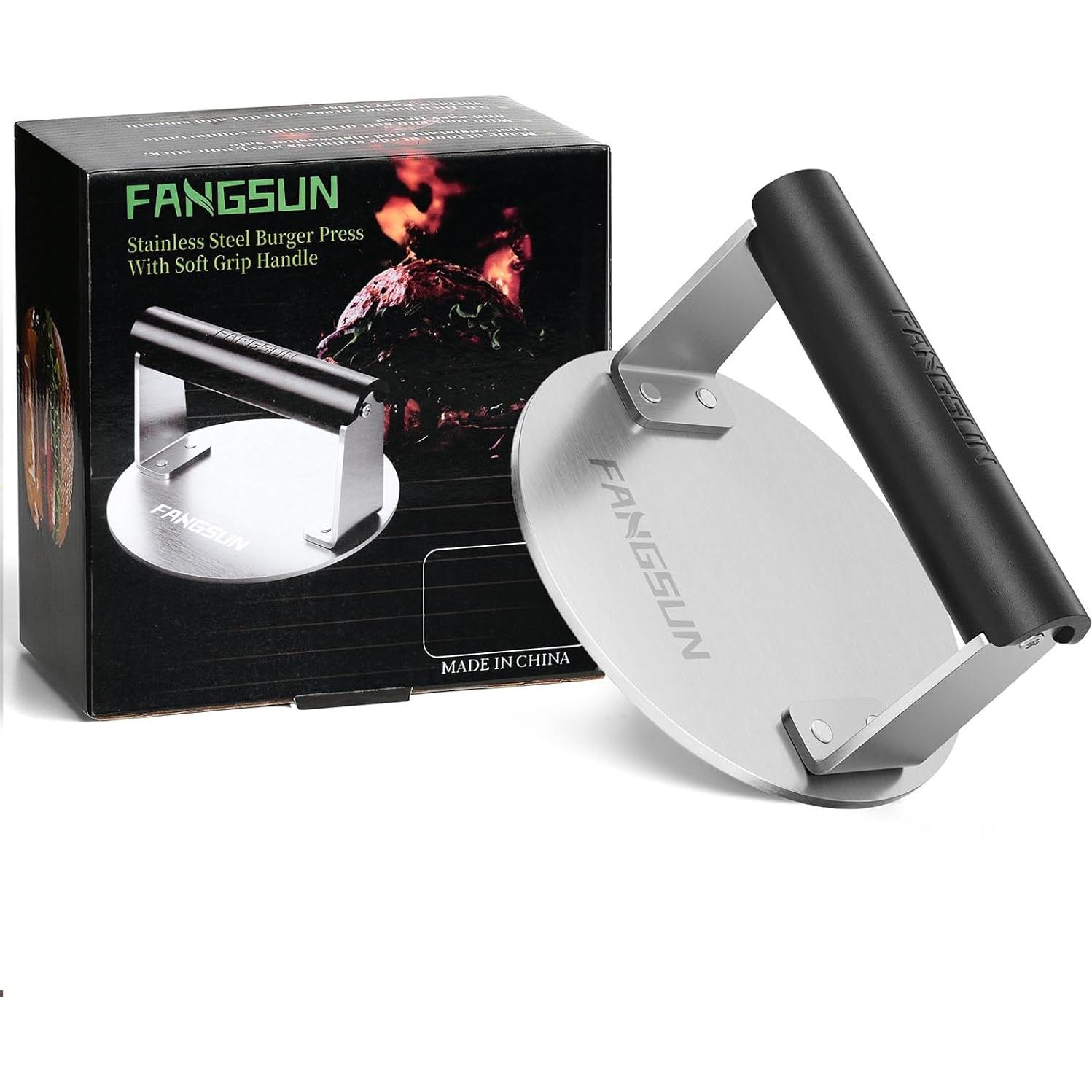 Prensa de Hamburguesas FANGSUN 15cm Acero Inoxidable Antiadherente