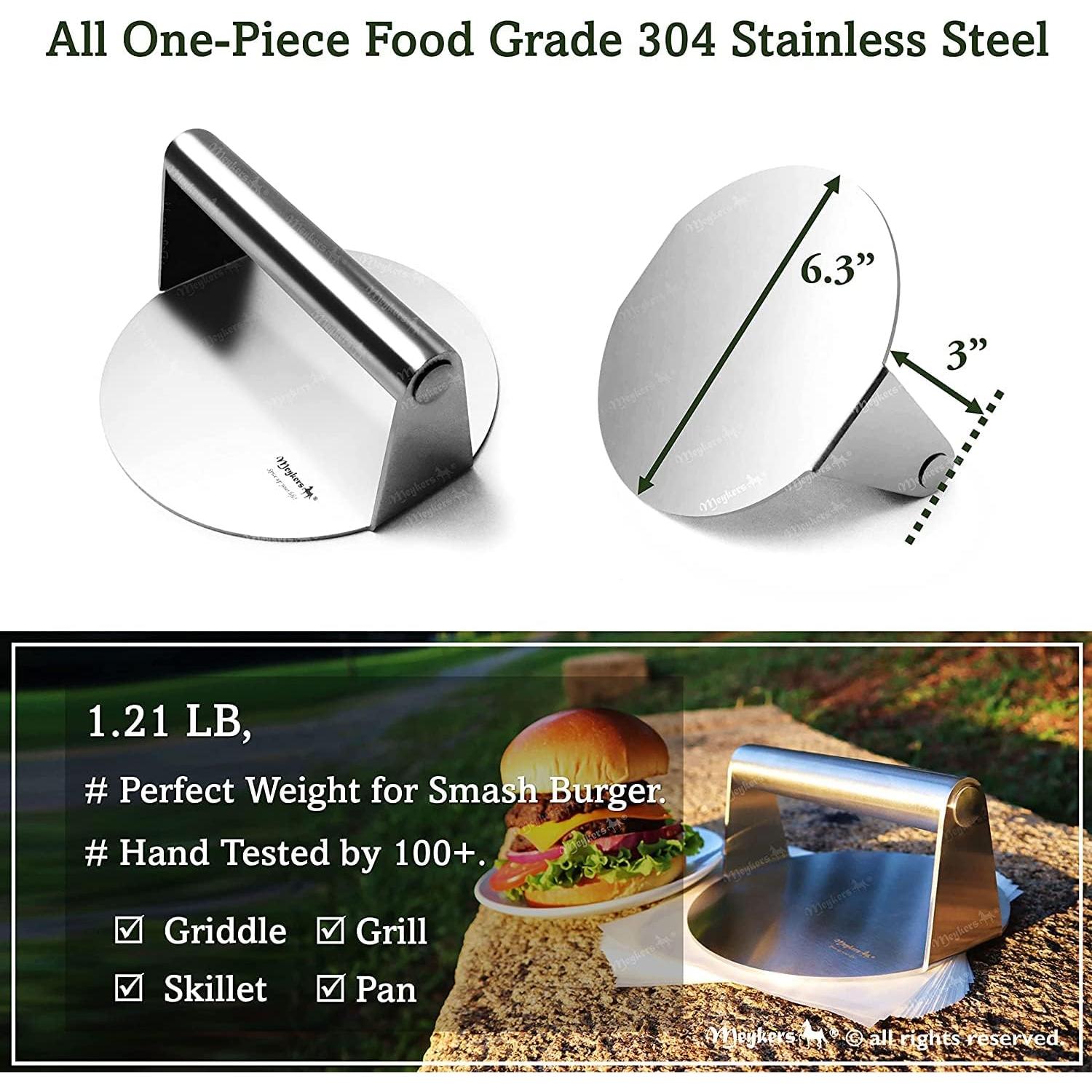 Prensador de Hamburguesas Meykers 15 cm Acero Inoxidable 304