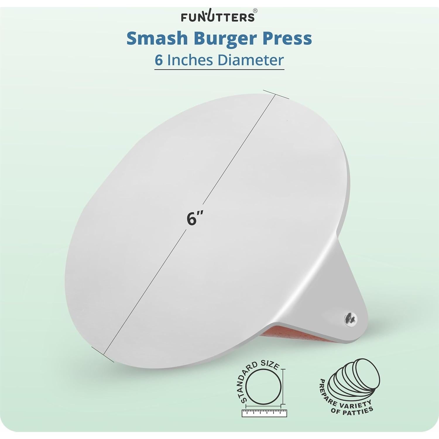 Prensa para Hamburguesas Funutters 6" Acero Inoxidable 304