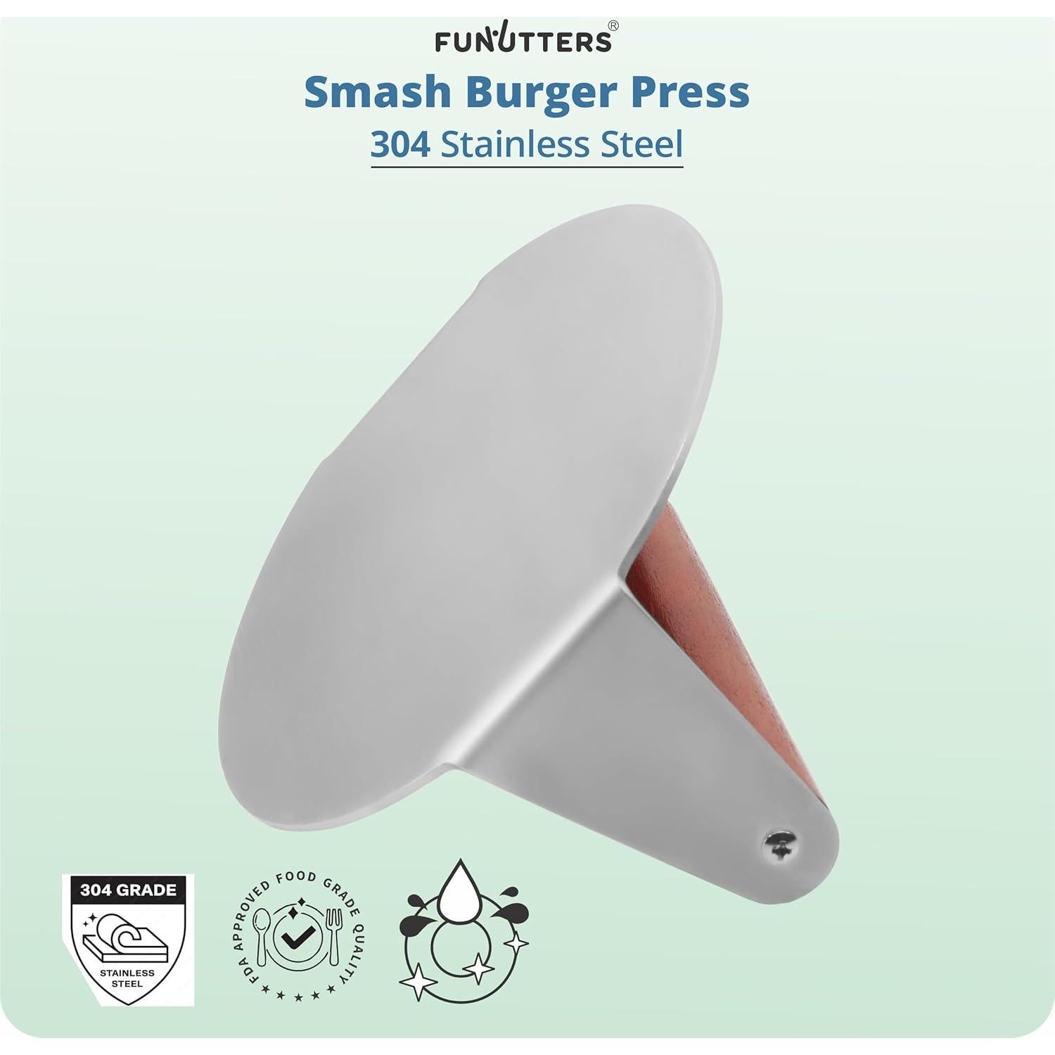 Prensa para Hamburguesas Funutters 6" Acero Inoxidable 304